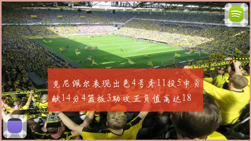 克尼佩尔表现出色4号秀11投5中贡献14分4篮板3助攻正负值高达18